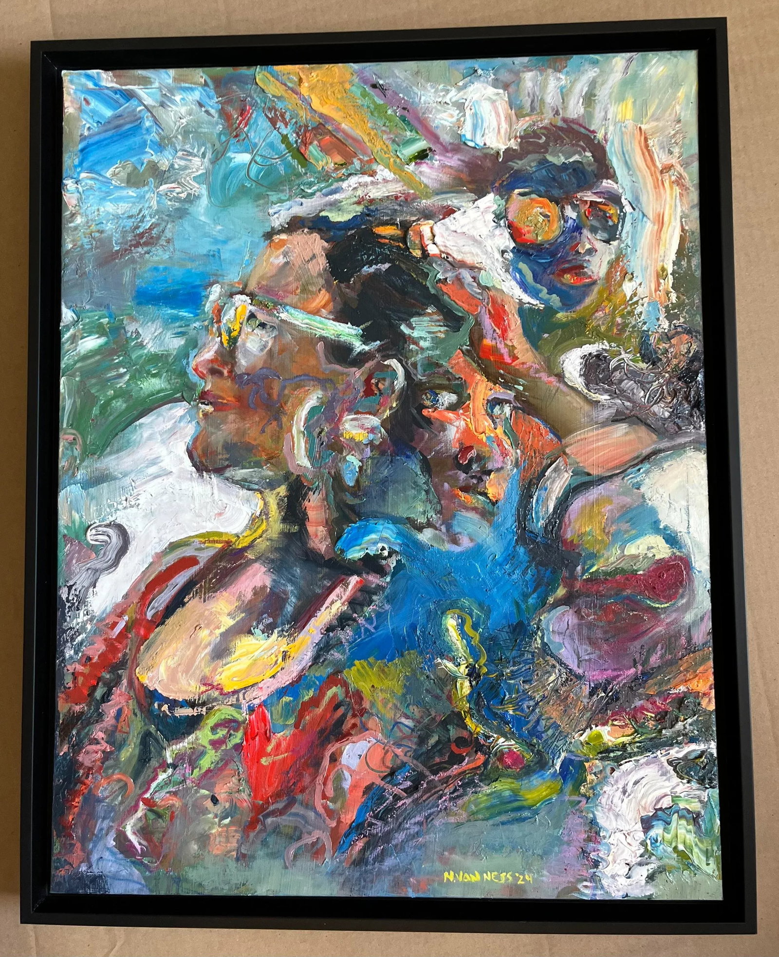"Keep Your Chin Up", Oil Painting, Frame, by Van Ness - 5