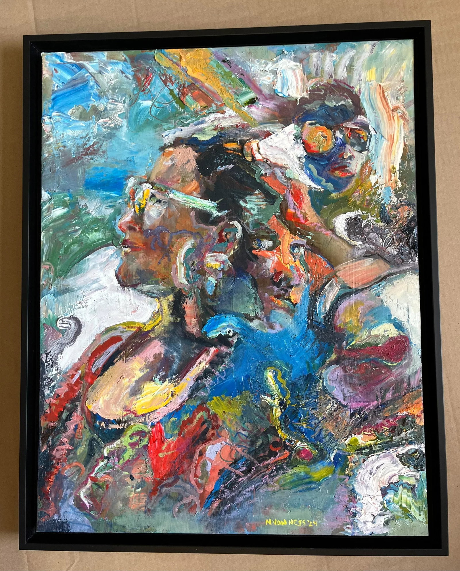 "Keep Your Chin Up", Oil Painting, Frame, by Van Ness - 6
