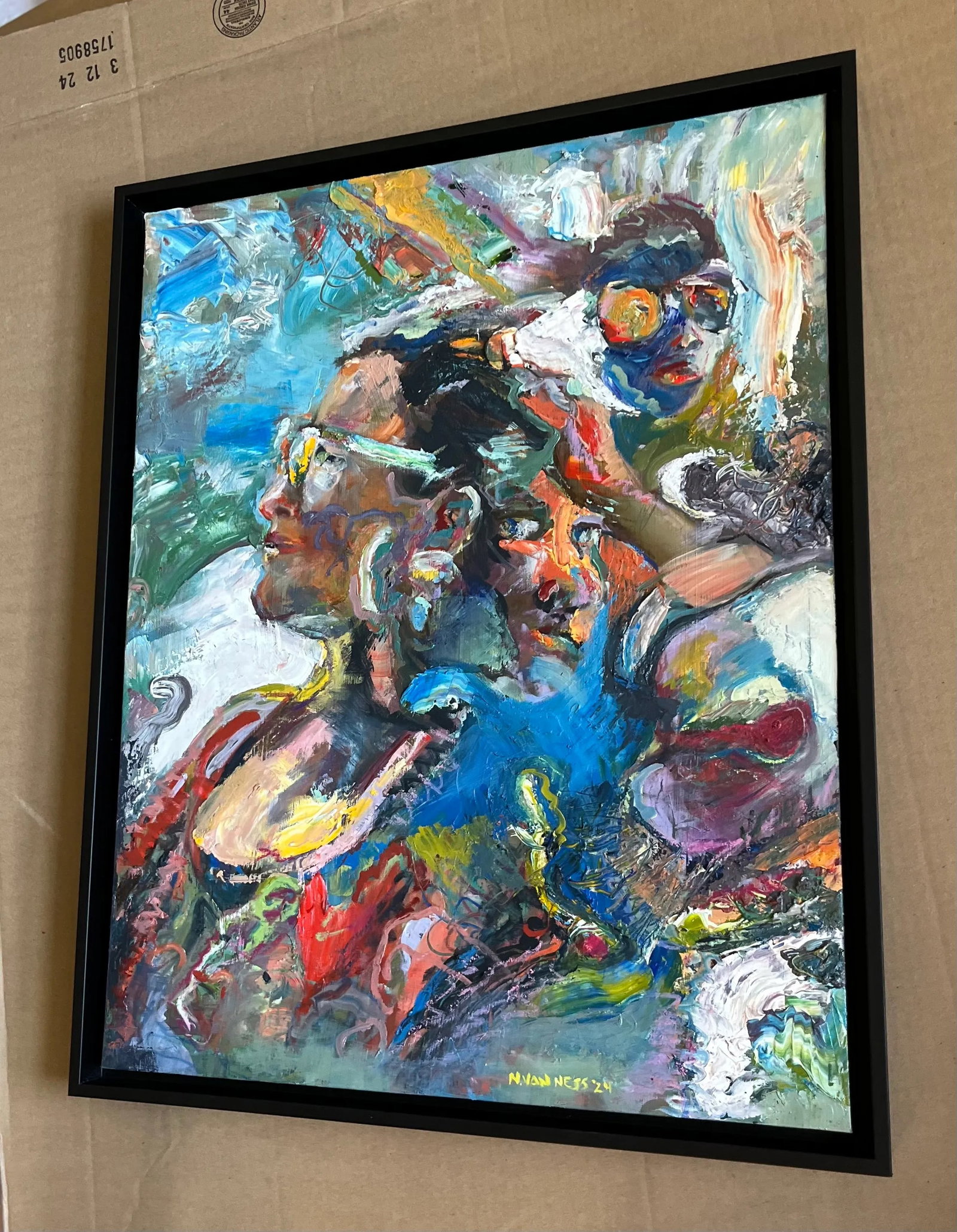 "Keep Your Chin Up", Oil Painting, Frame, by Van Ness - 8