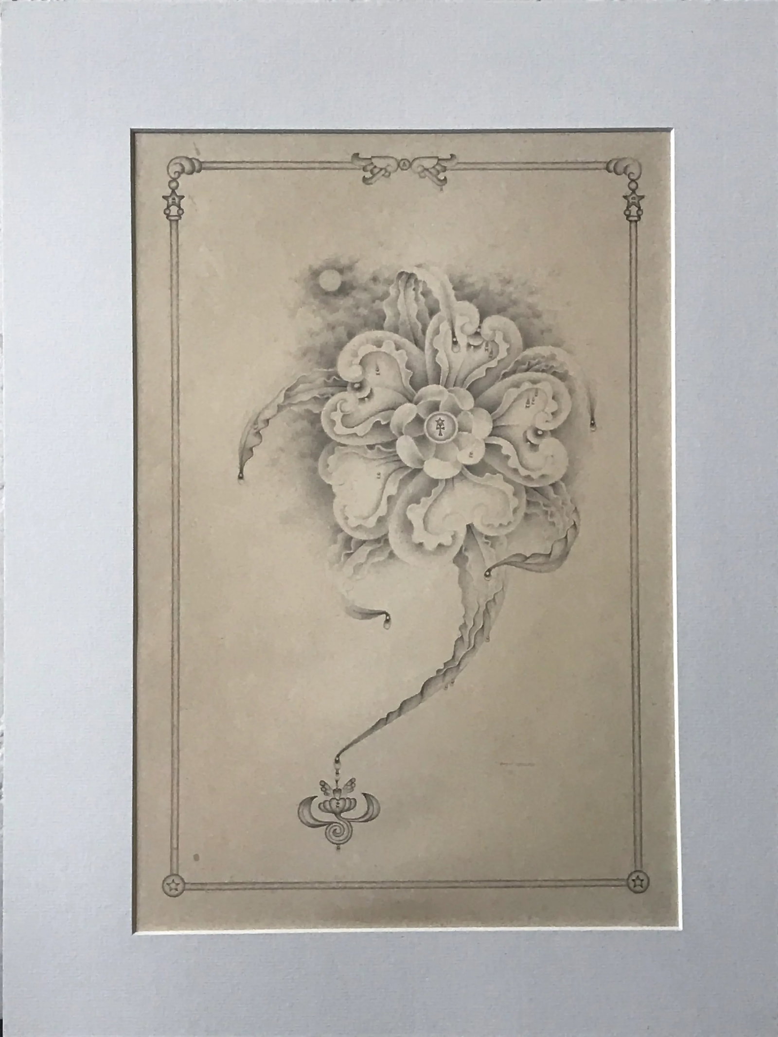 1980s "Magical Flower" Pencil Drawing by Philip Kirkland - 10
