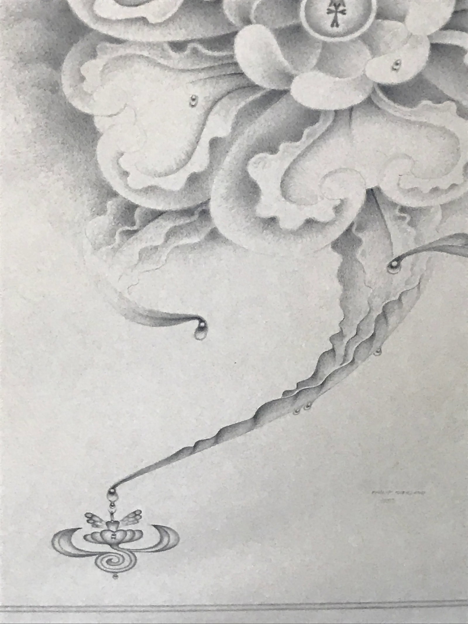 1980s "Magical Flower" Pencil Drawing by Philip Kirkland - 7