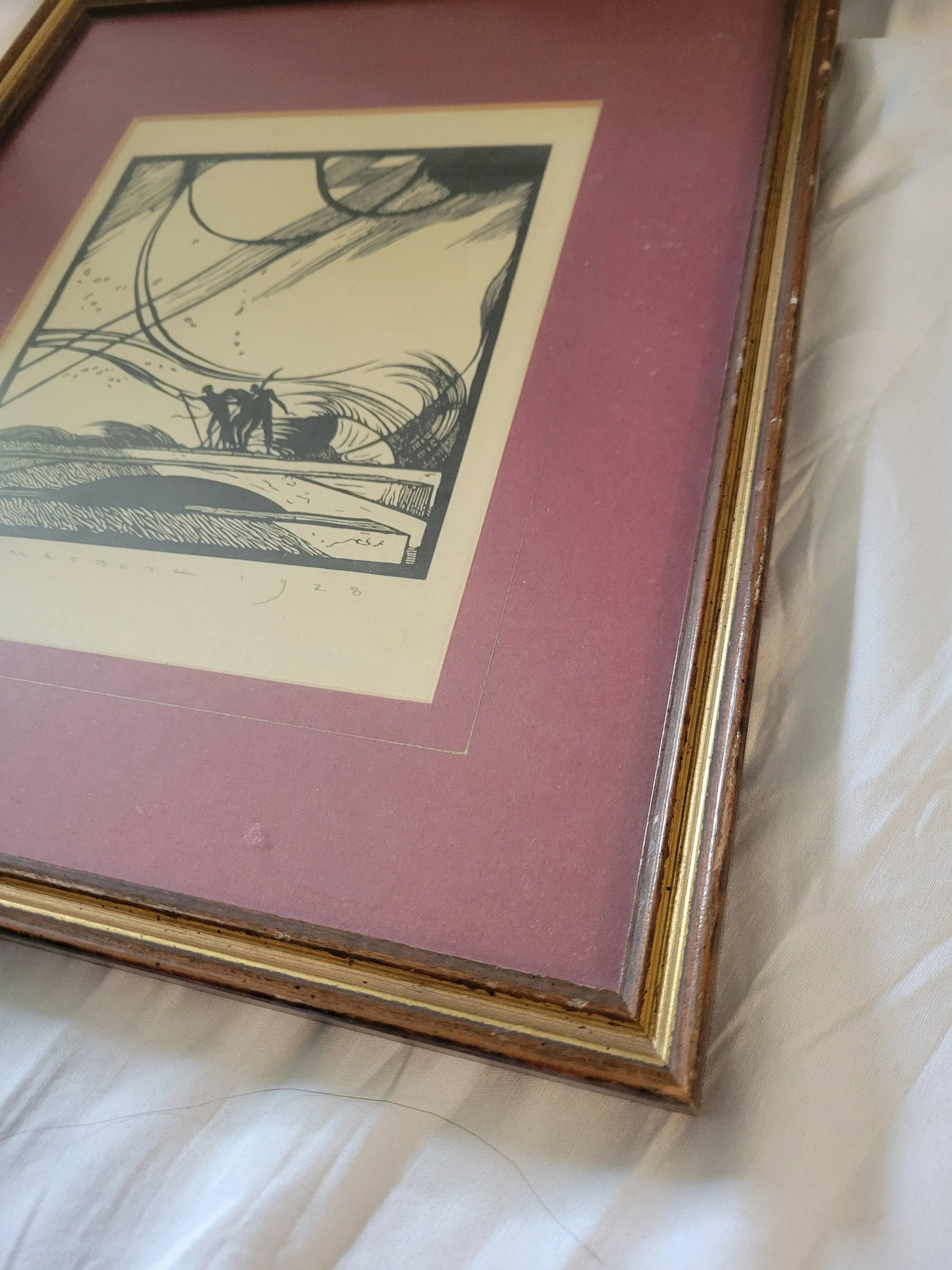 1920s Art Deco Woodblock Print by Edward Gordon Craig, Framed - 7