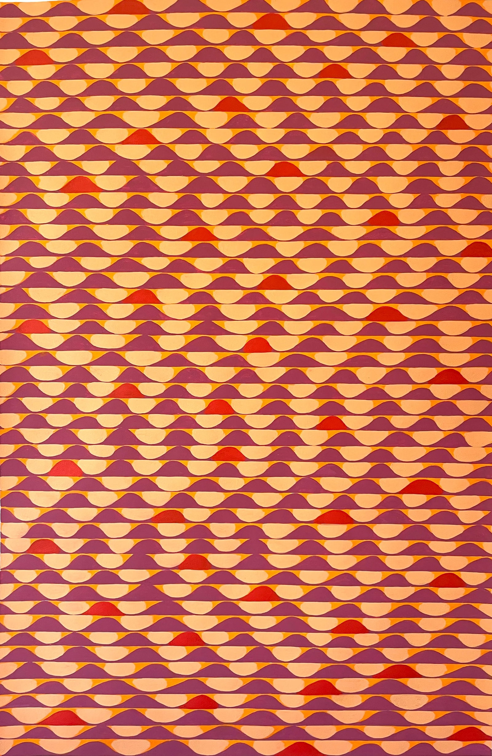 Painting With Peach and Mauve Pattern