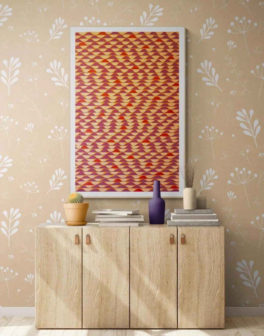 Painting With Peach and Mauve Pattern - 3