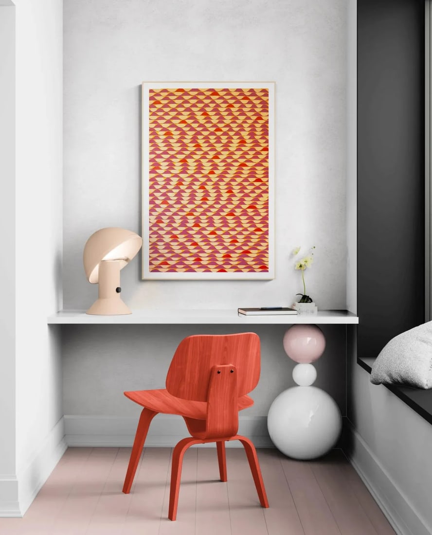 Painting With Peach and Mauve Pattern - 5
