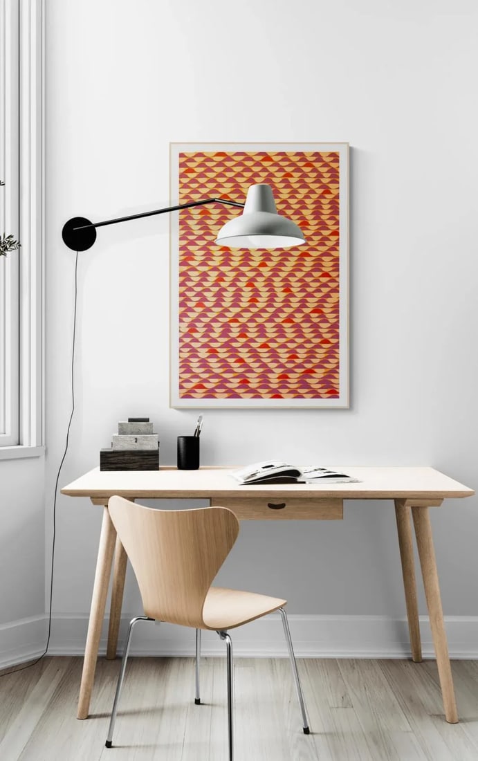 Painting With Peach and Mauve Pattern - 6
