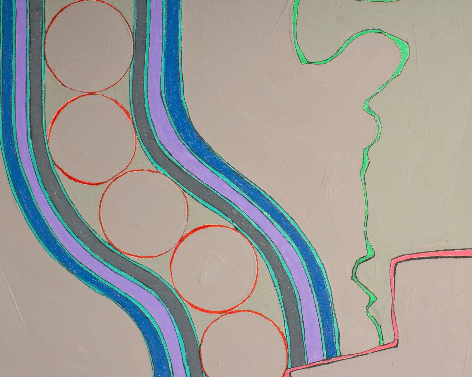 1982 "Secret Umbra" Abstract Mixed Media Painting by Harry Hilson - 4