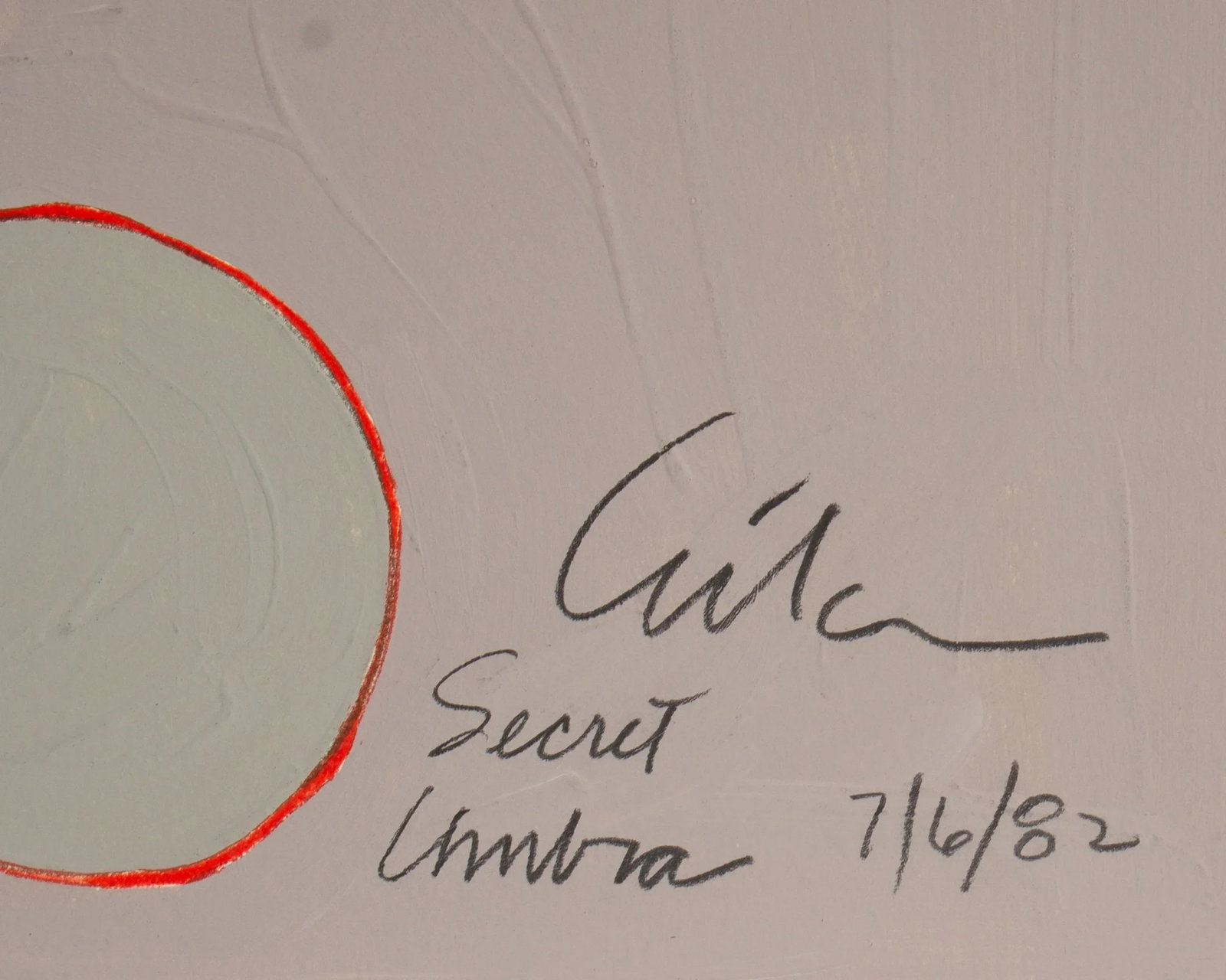 1982 "Secret Umbra" Abstract Mixed Media Painting by Harry Hilson - 6