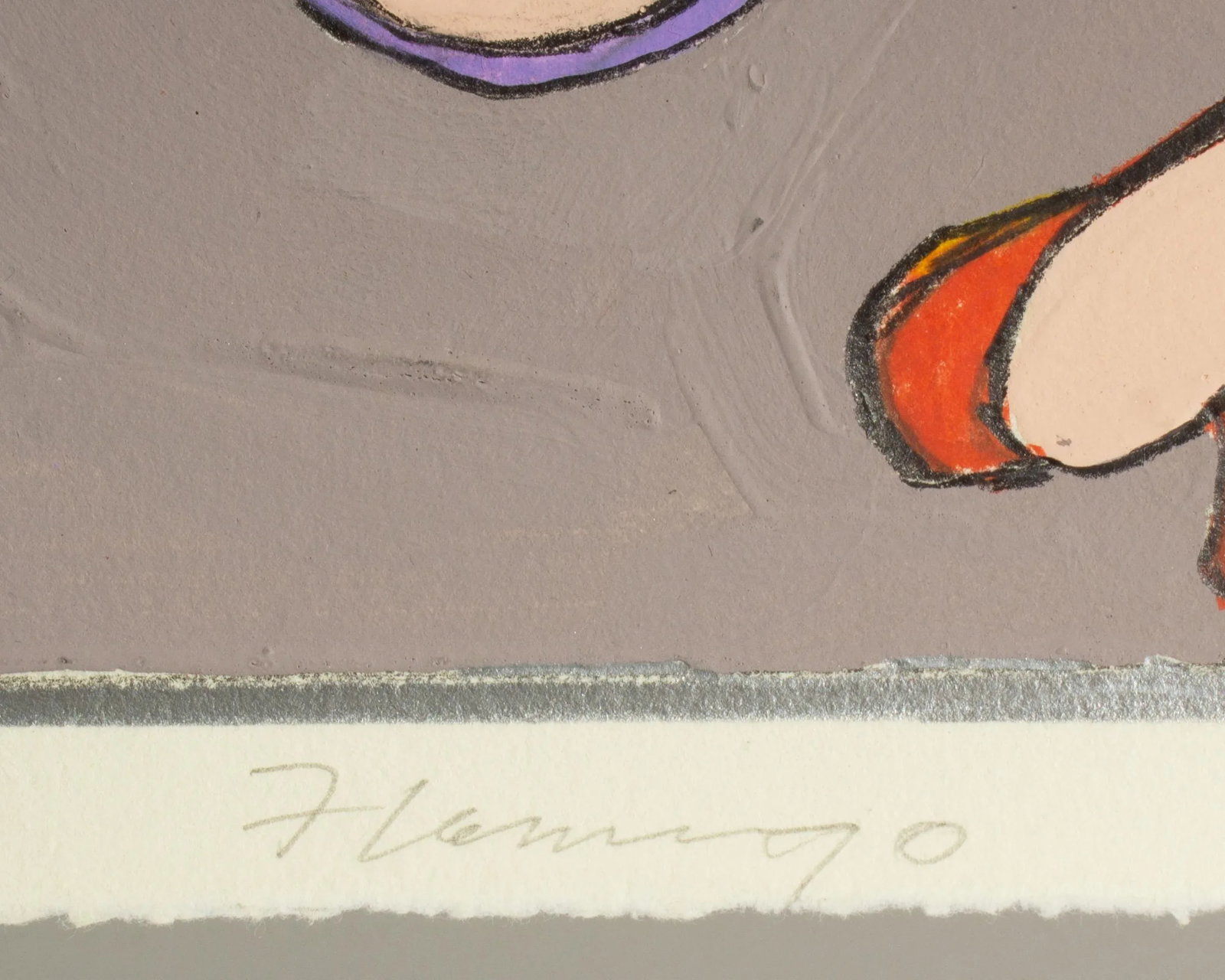 1980s "Flamingo" Abstract Mixed Media Painting by Harry Hilson - 7