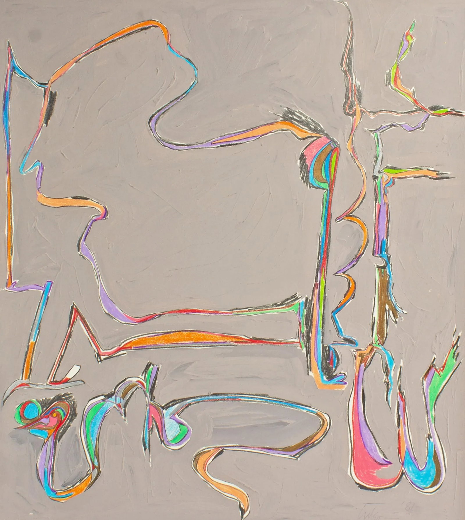 1981 Abstract Mixed Media Painting by Harry Hilson - 2
