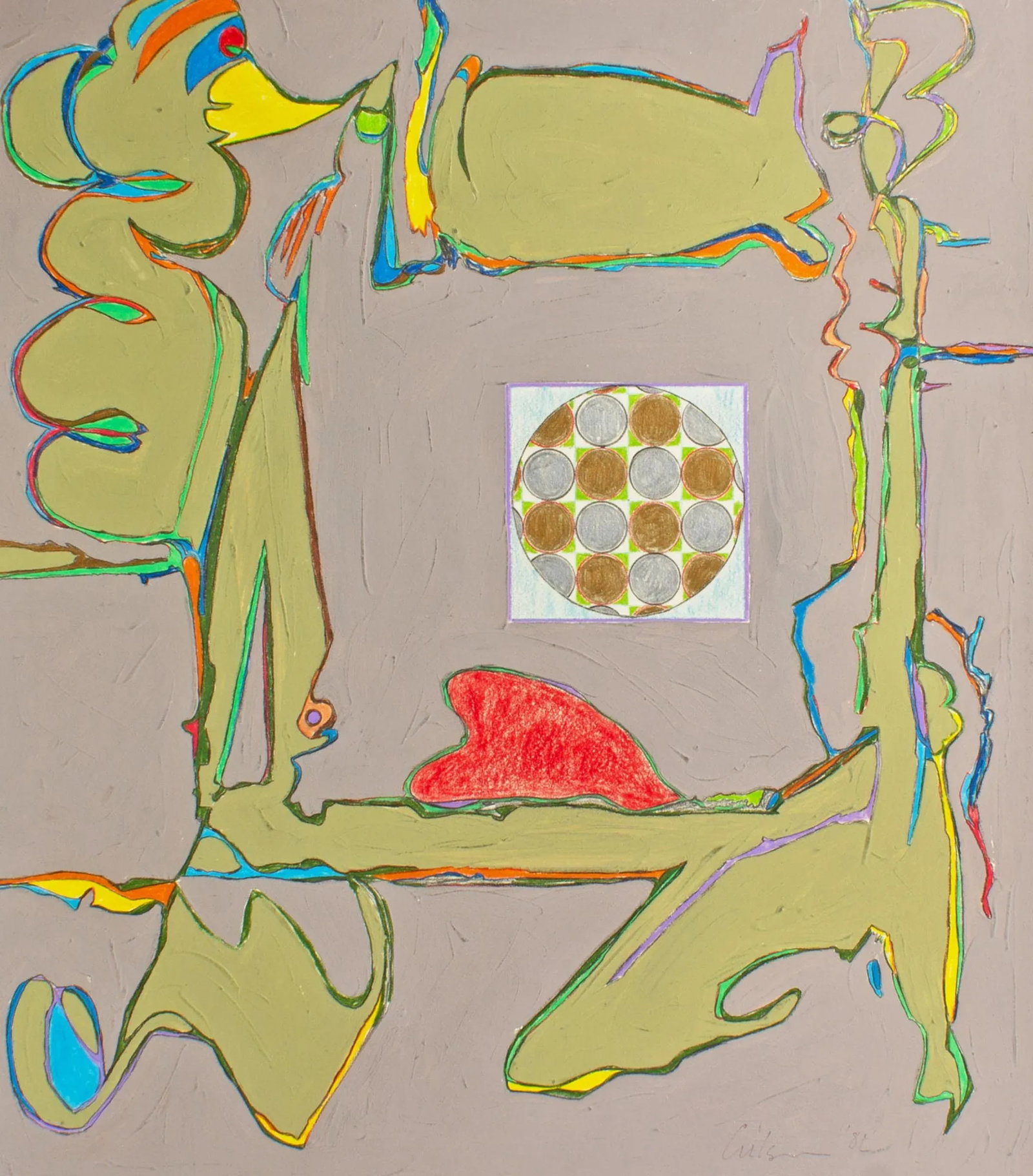1981 Abstract Mixed Media Painting by Harry Hilson - 2