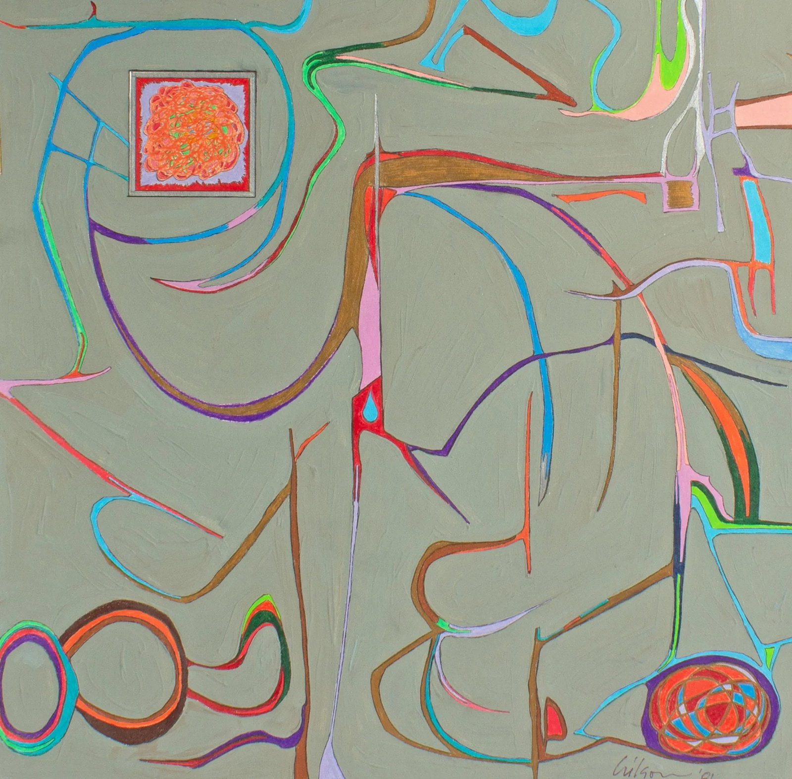 1981 Abstract Mixed Media Painting by Harry Hilson - 2