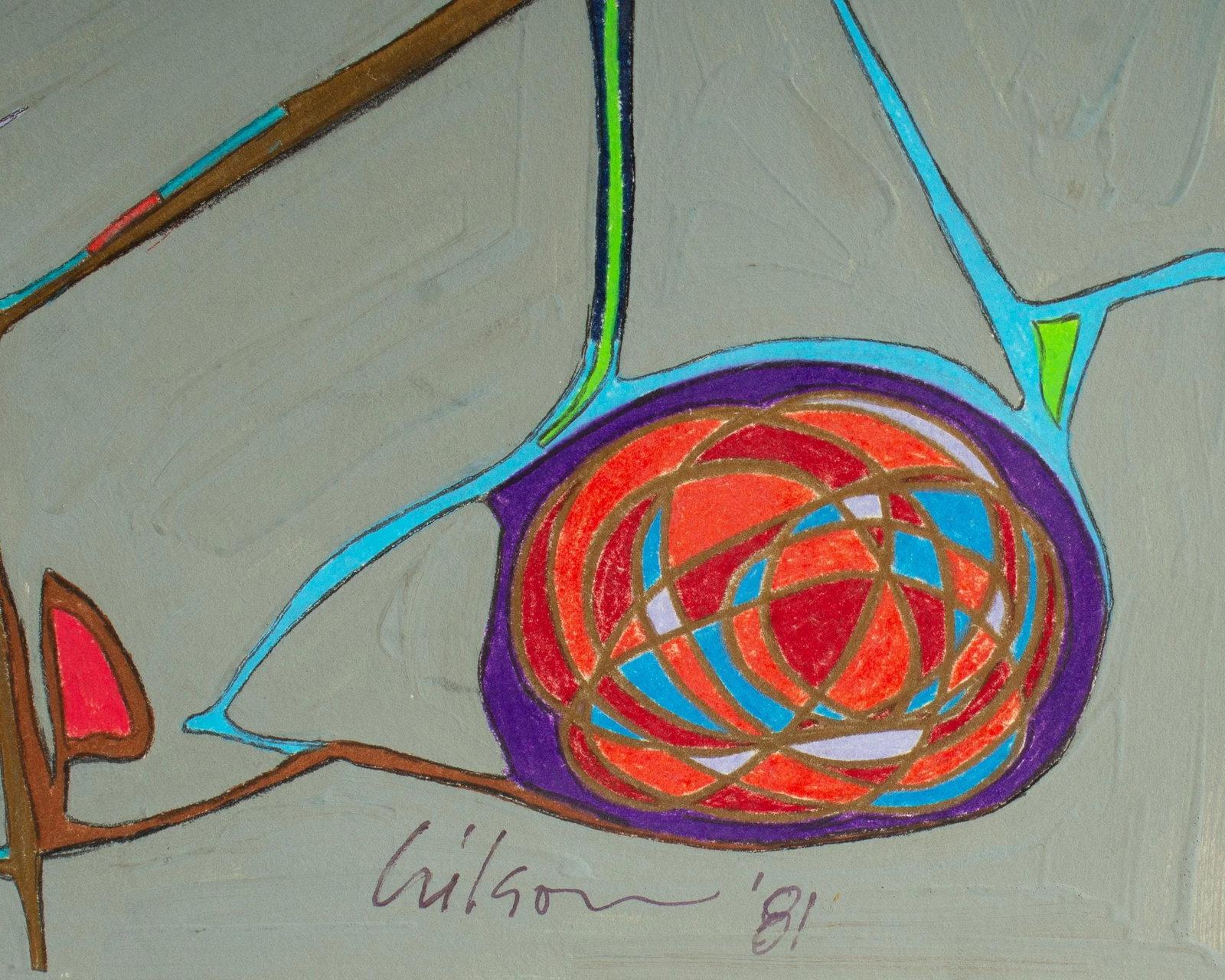 1981 Abstract Mixed Media Painting by Harry Hilson - 7