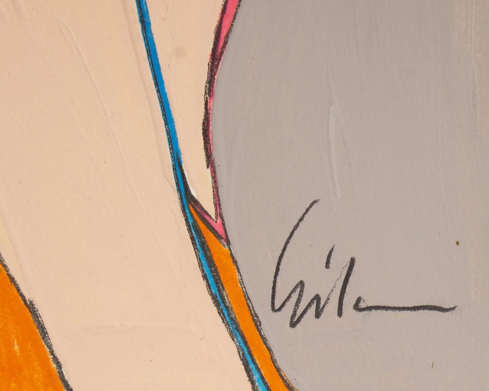 1980s "Dancing Nudes" Abstract Mixed Media Painting by Harry Hilson - 5
