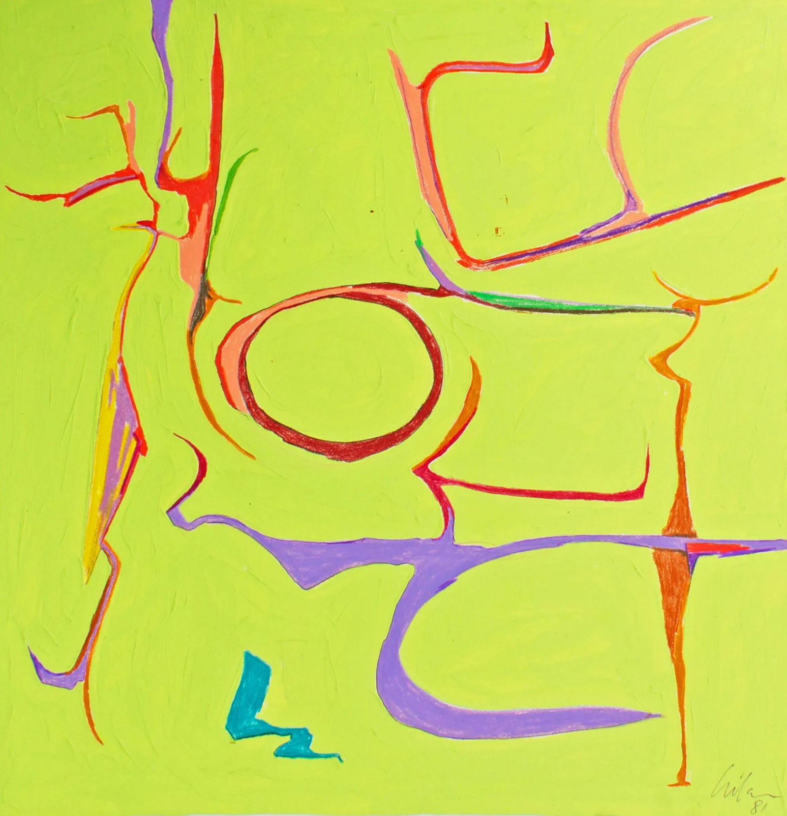 1981 Abstract Mixed Media Painting by Harry Hilson - 2