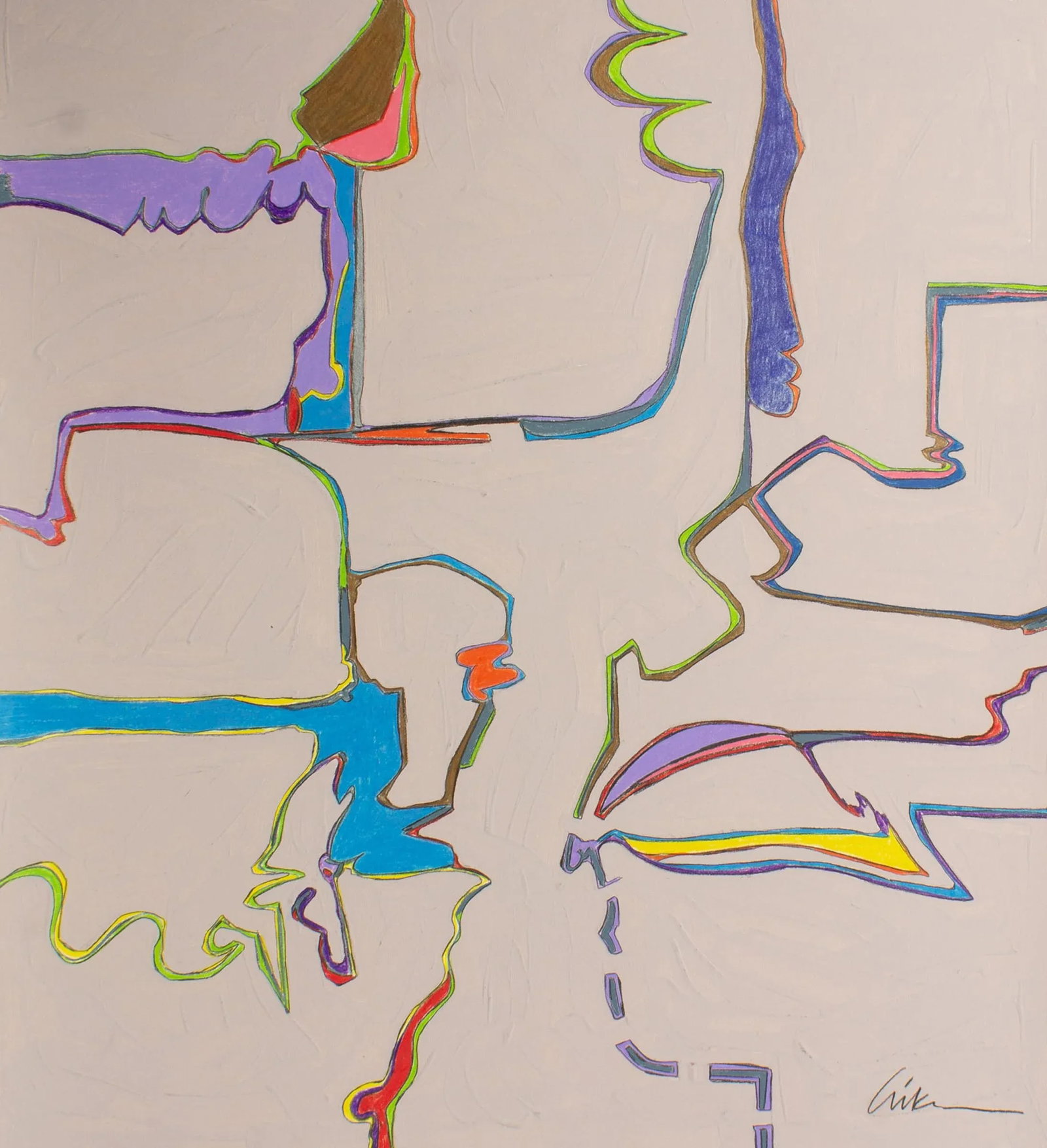 1980s Abstract Mixed Media Painting by Harry Hilson - 2