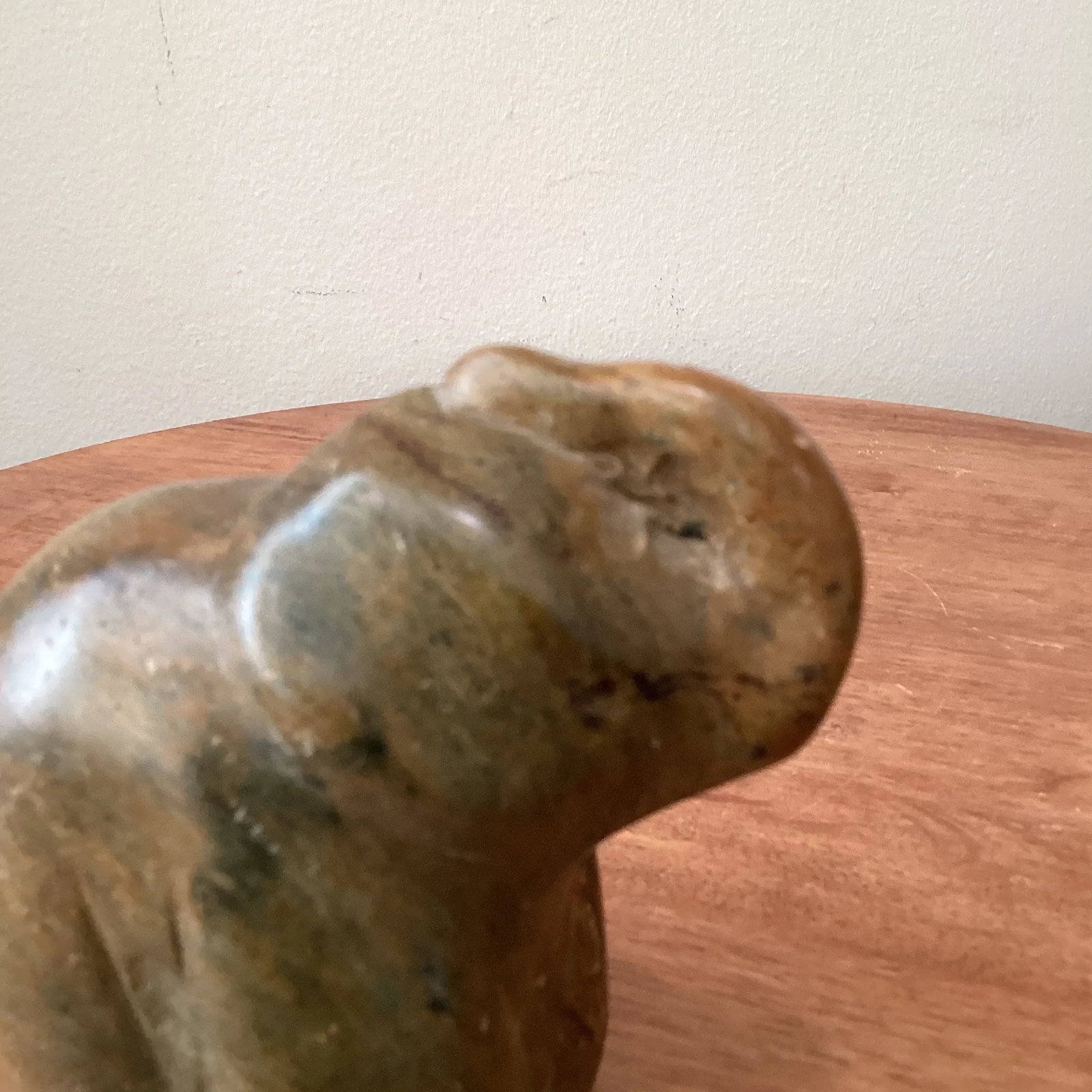 Mid 20th Century Vintage Hand Carved Elephant Serpentine Stone Sculpture - 10