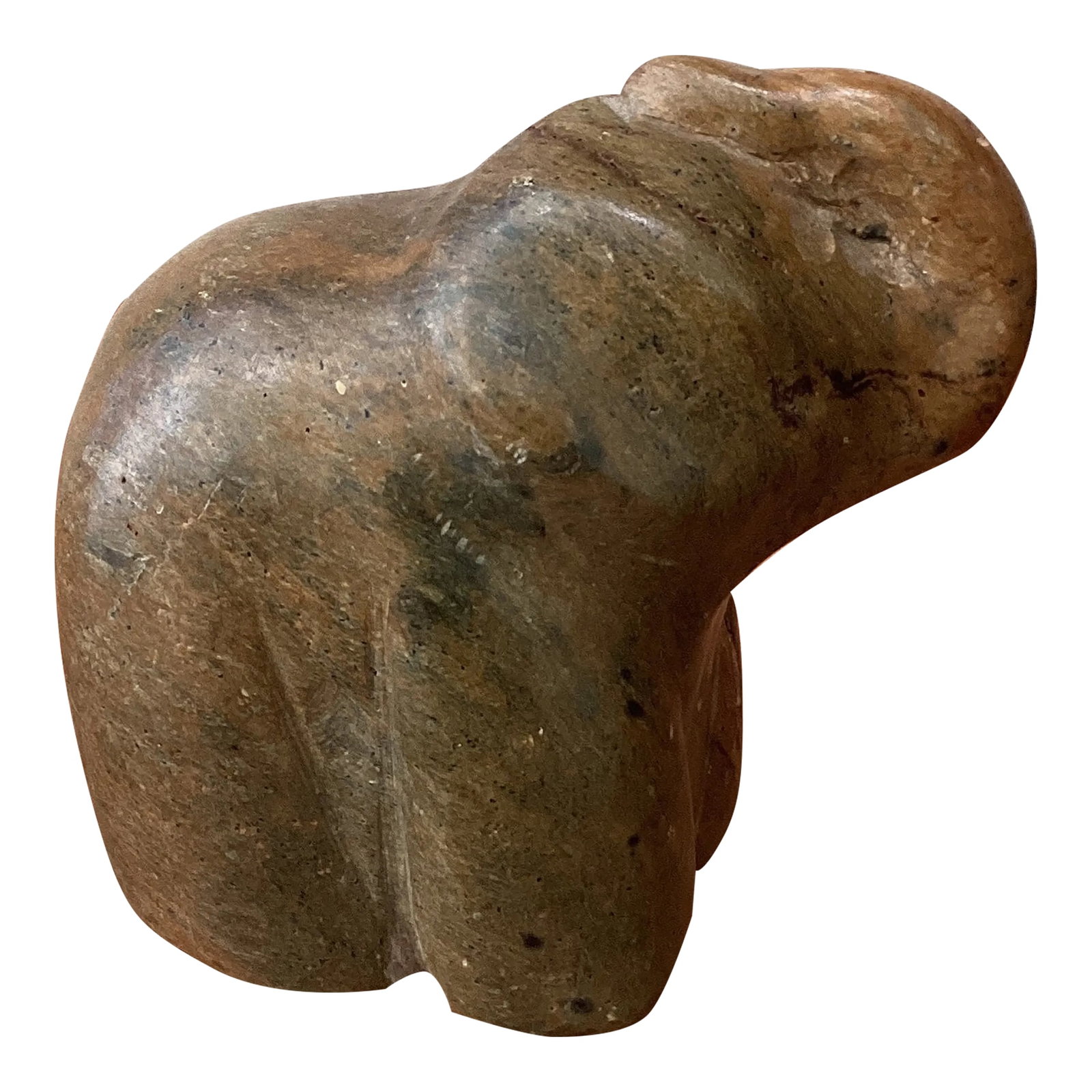 Mid 20th Century Vintage Hand Carved Elephant Serpentine Stone Sculpture (1 of 12)