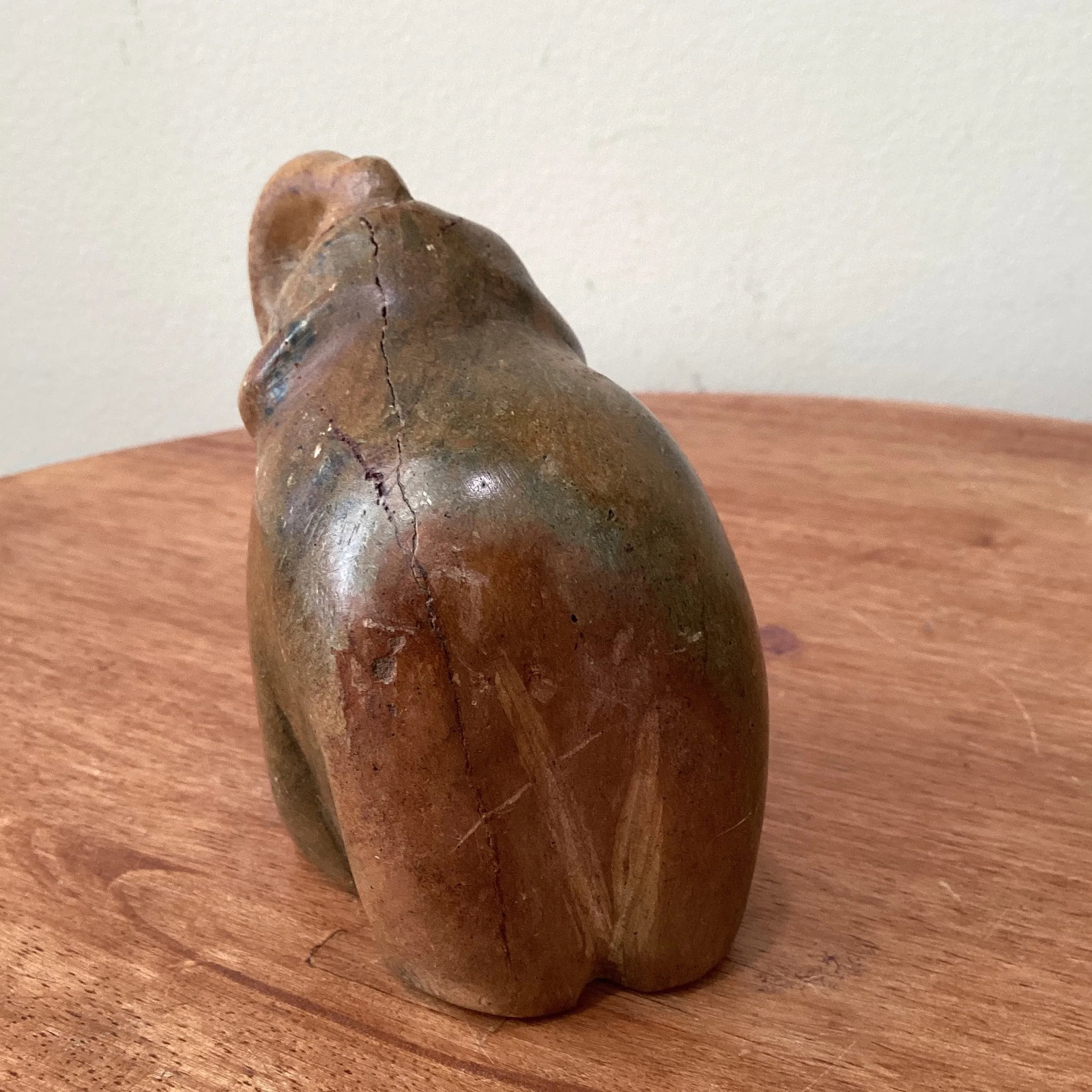 Mid 20th Century Vintage Hand Carved Elephant Serpentine Stone Sculpture - 4