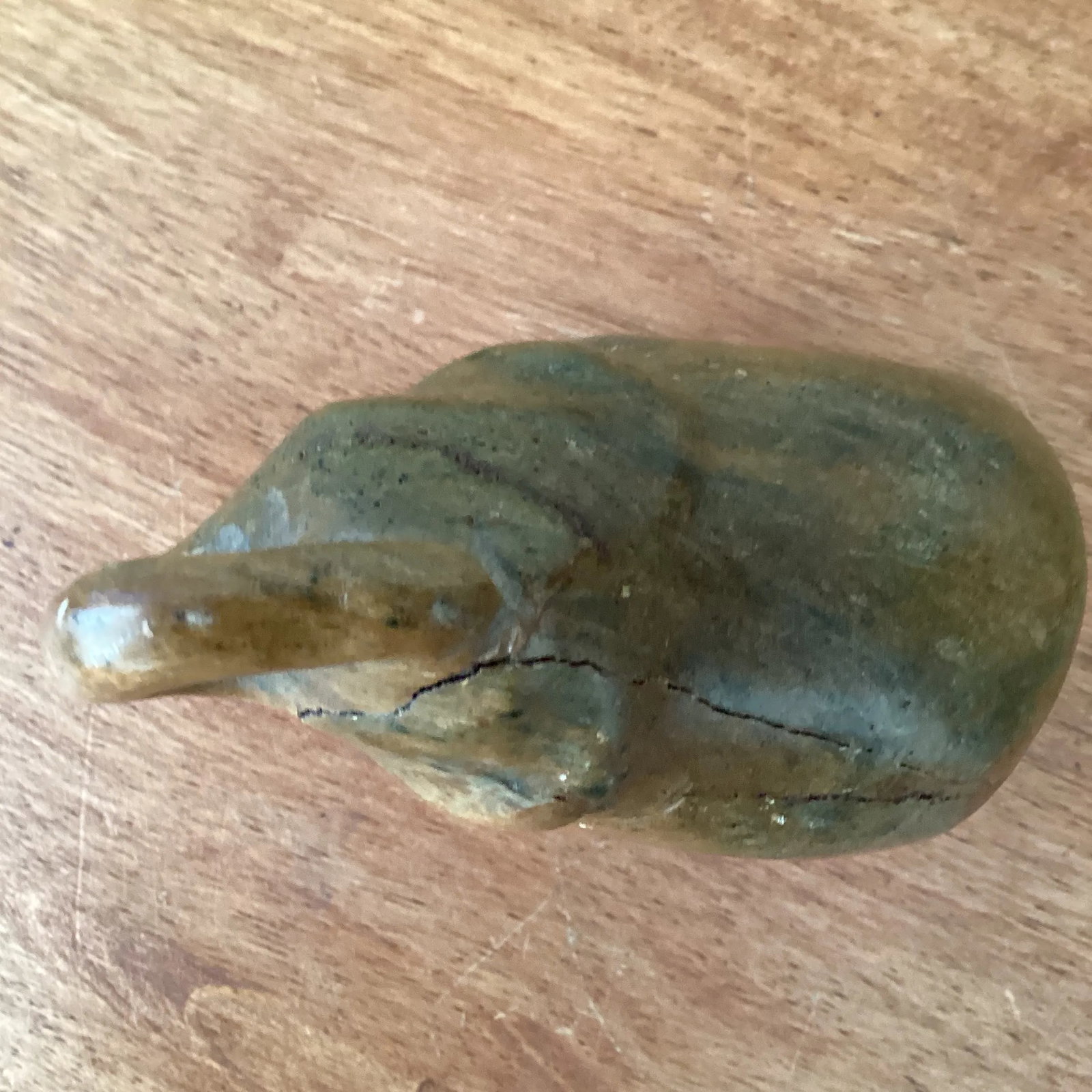 Mid 20th Century Vintage Hand Carved Elephant Serpentine Stone Sculpture - 5