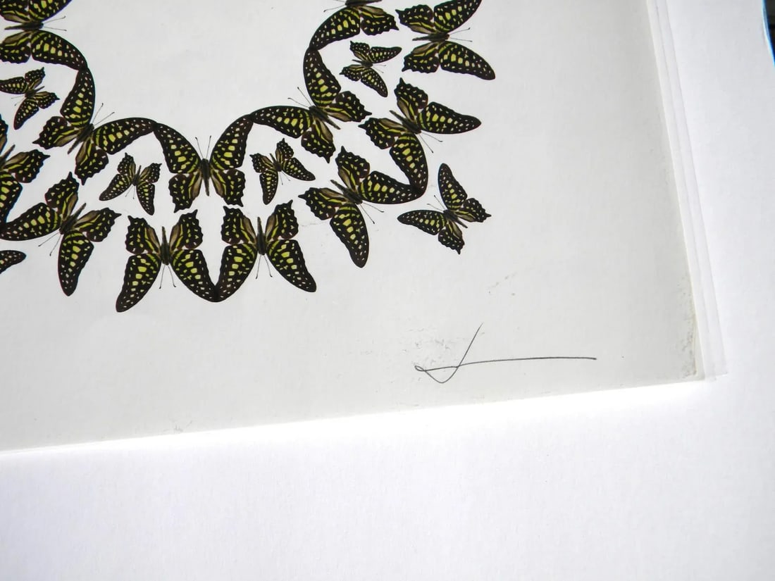 Jean Orlebeke Original Geometric Green Butterflies Print - 8