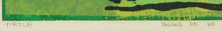 Colorful Turtle Block Print in Green, Red, Black & White - 5
