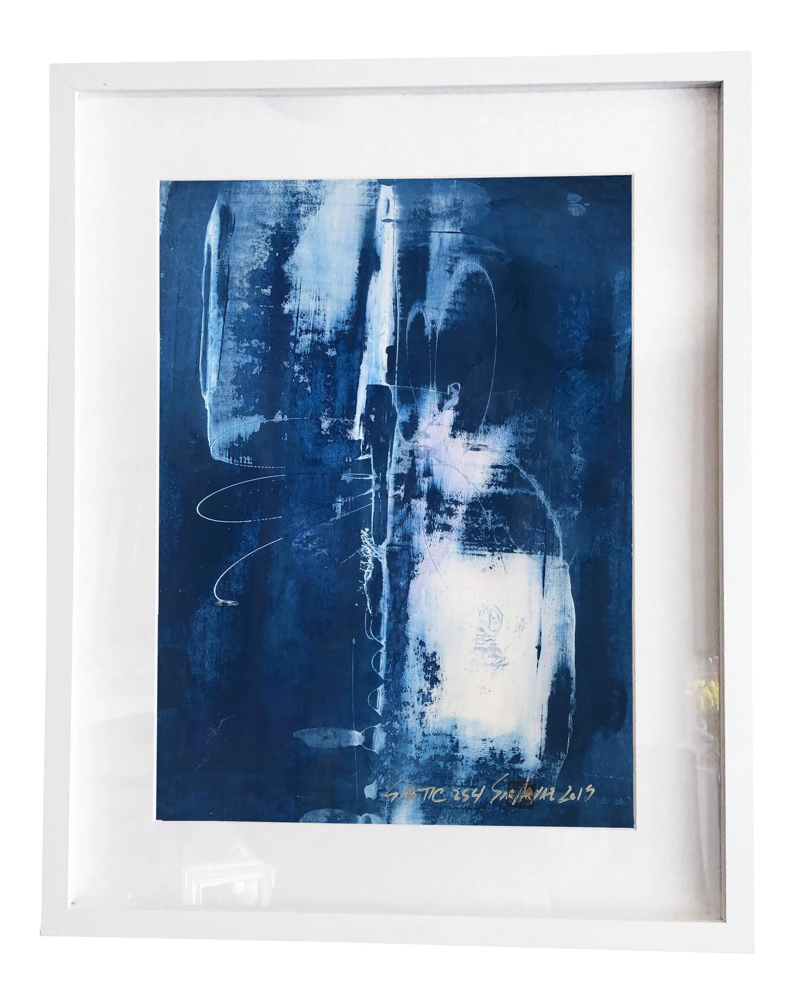 Static 254 Cobalt Blue Acrylic Painting: Cobalt Blue is the most complex and contradict color. French artist Yves Klein once said "Cobalt blue has no dimensions. It is beyond dimensions," believing that it could take the viewer outside the c