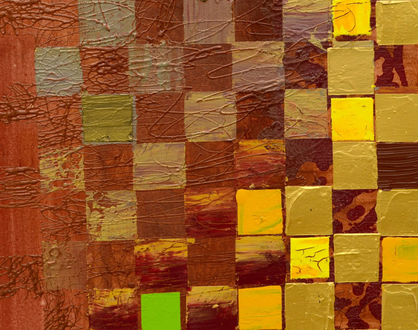 Vintage Original Painting Colorful Squares #5 by Marc Foster Grant - 3