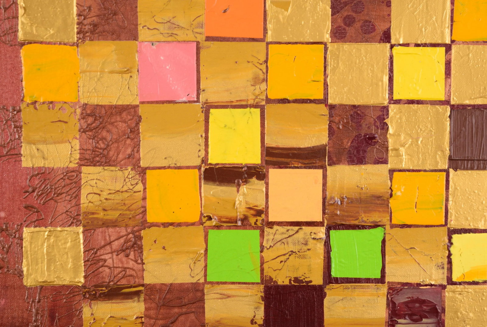 Vintage Original Painting Colorful Squares #5 by Marc Foster Grant - 5