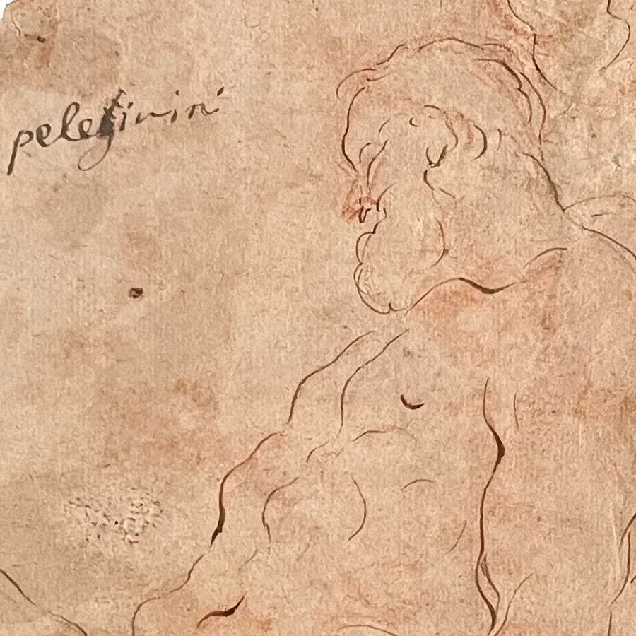 18th Century Sketch of Samson Defeating the Philistines Attributed to Pellegrini, After Michelangelo - 5