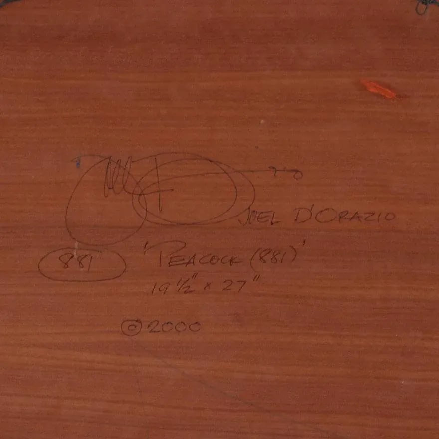 Joel d'Orazio Polyurethane on Mahogany Board Titled "Peacock" - 5