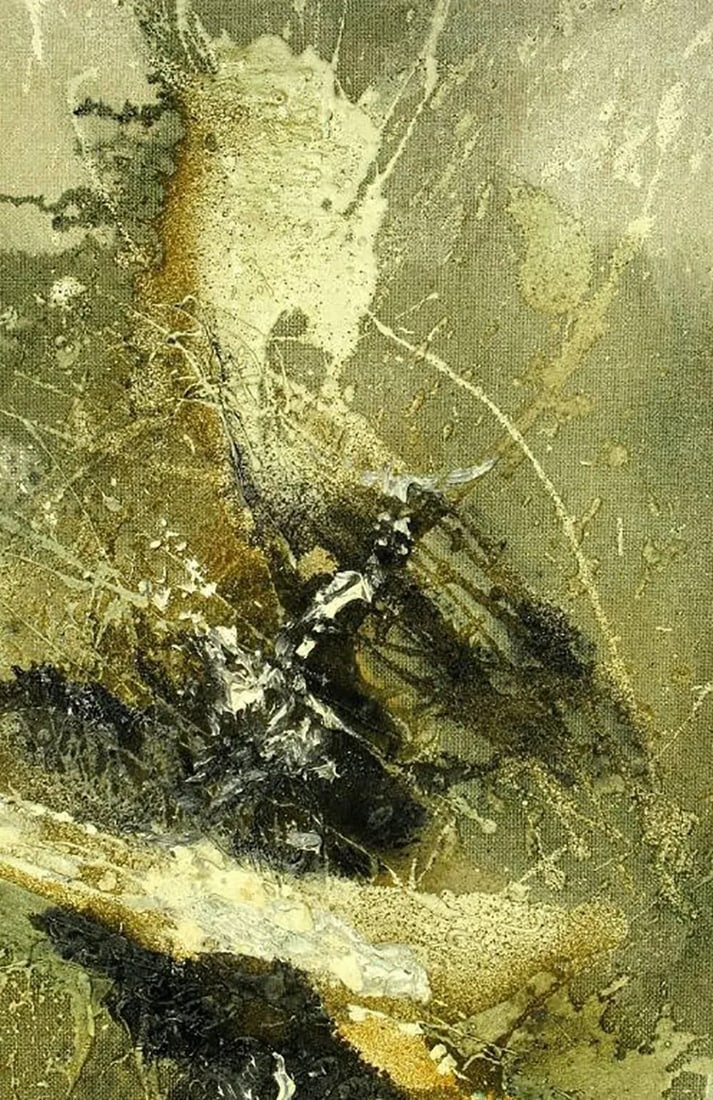 Large Earth Tone Oil Impasto Relief Abstract Painting by Hardy - 3