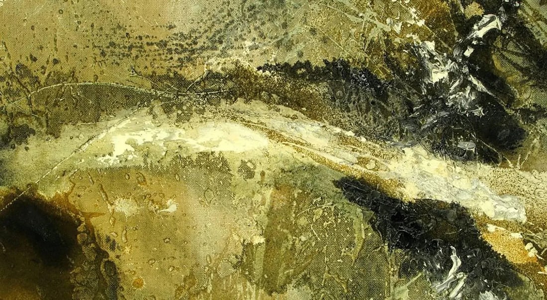 Large Earth Tone Oil Impasto Relief Abstract Painting by Hardy - 5