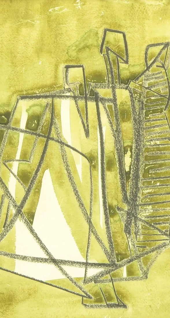 Salah Taher Water Color and Charcoal, Circa 1963 - 4