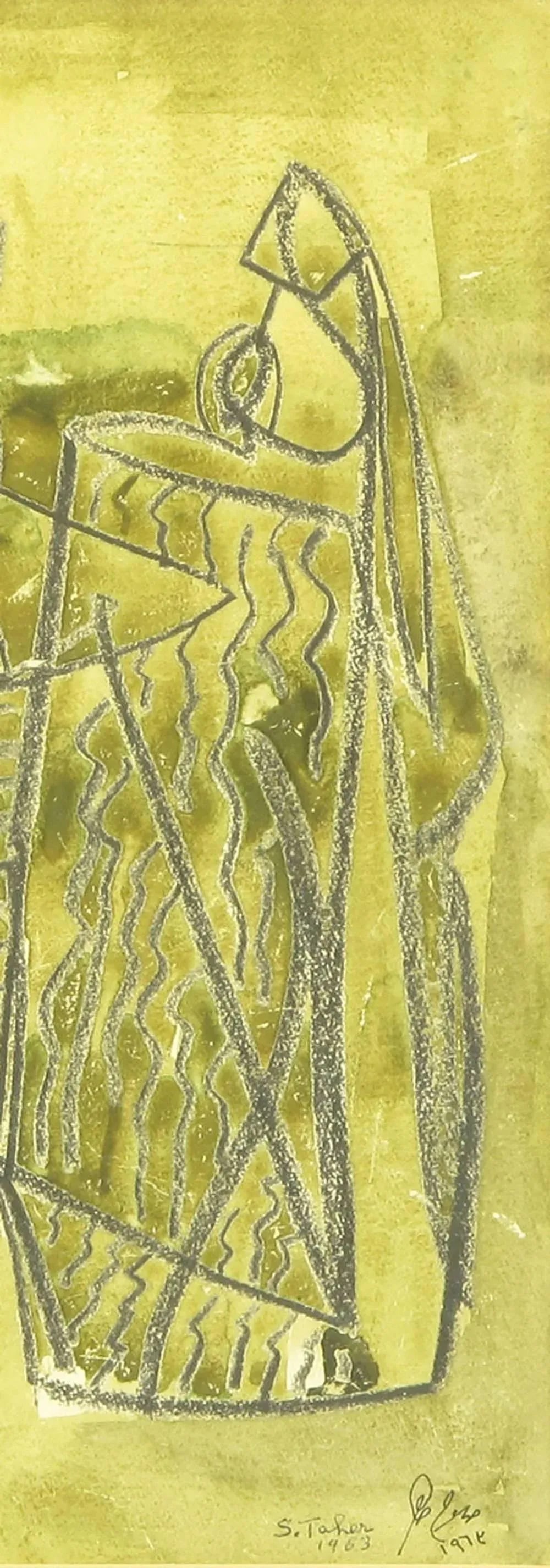Salah Taher Water Color and Charcoal, Circa 1963 - 5
