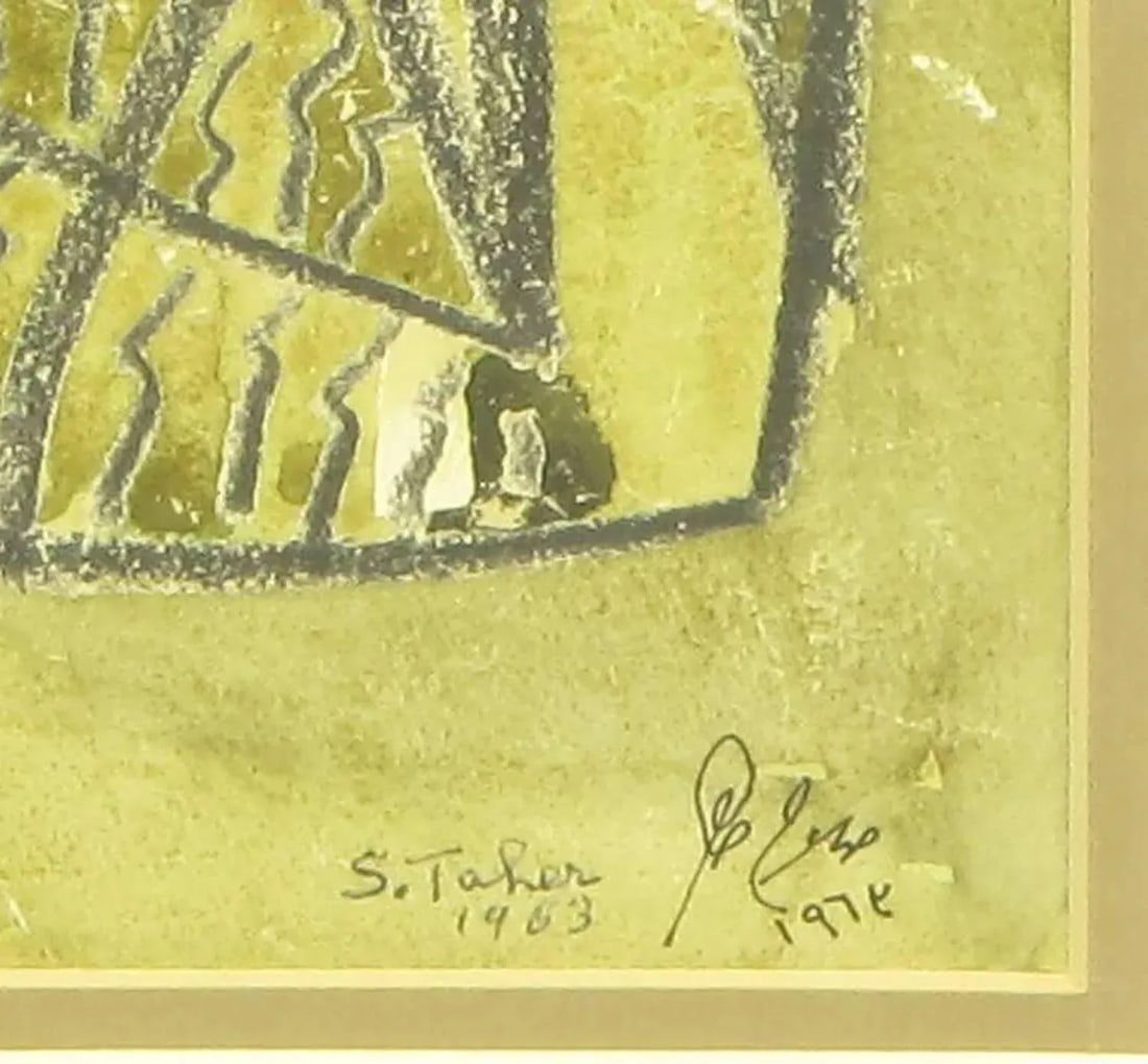 Salah Taher Water Color and Charcoal, Circa 1963 - 6