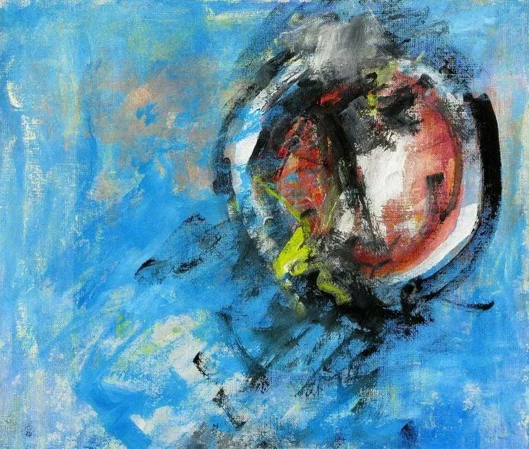Intense Primary Color Abstract Acrylic on Canvas - 4