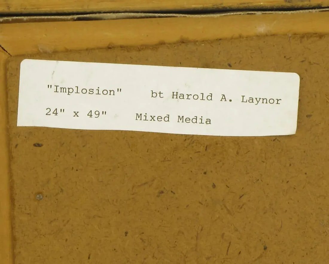 Harold A. Laynor Mixed-Media on Canvas, Titled "Implosion" - 10