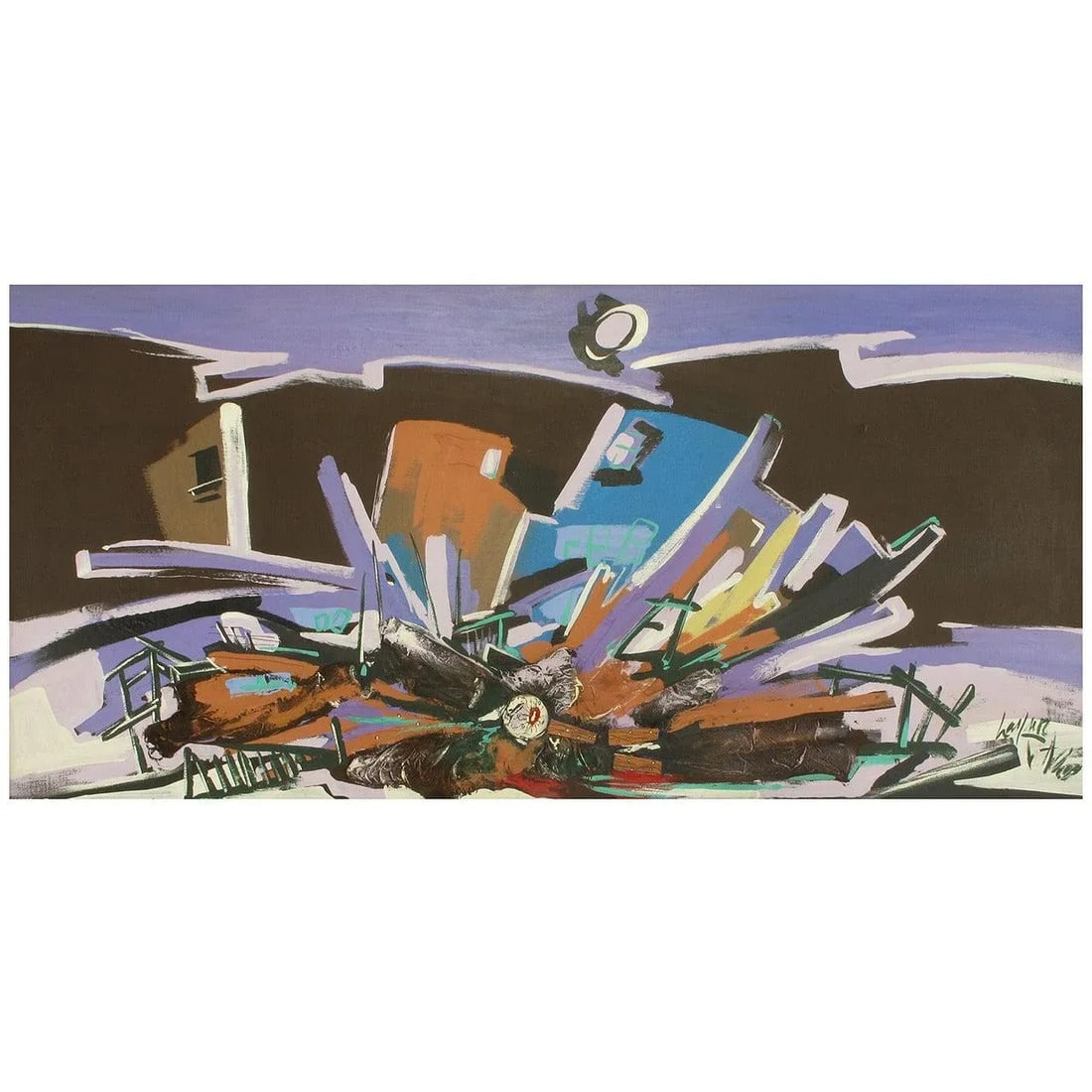 Harold A. Laynor Mixed-Media on Canvas, Titled "Implosion" - 11