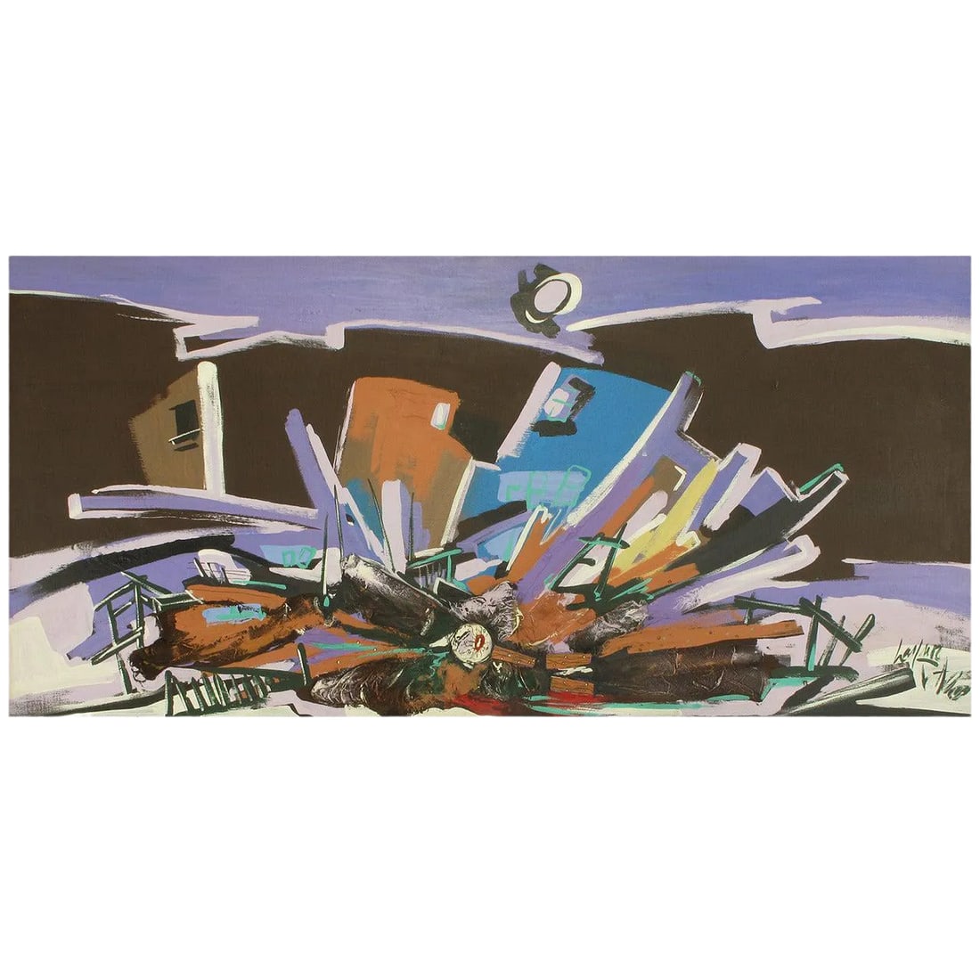 Harold A. Laynor Mixed-Media on Canvas, Titled "Implosion" (1 of 11)