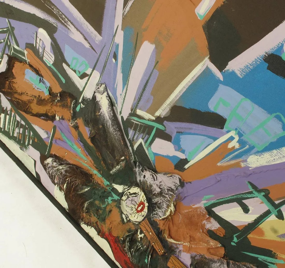 Harold A. Laynor Mixed-Media on Canvas, Titled "Implosion" - 3