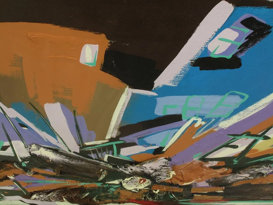 Harold A. Laynor Mixed-Media on Canvas, Titled "Implosion" - 4