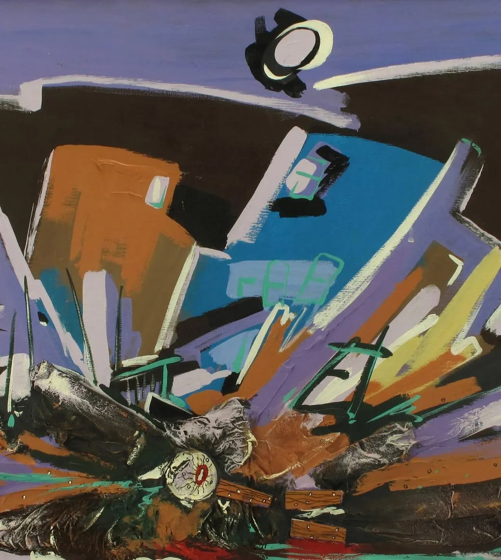 Harold A. Laynor Mixed-Media on Canvas, Titled "Implosion" - 6