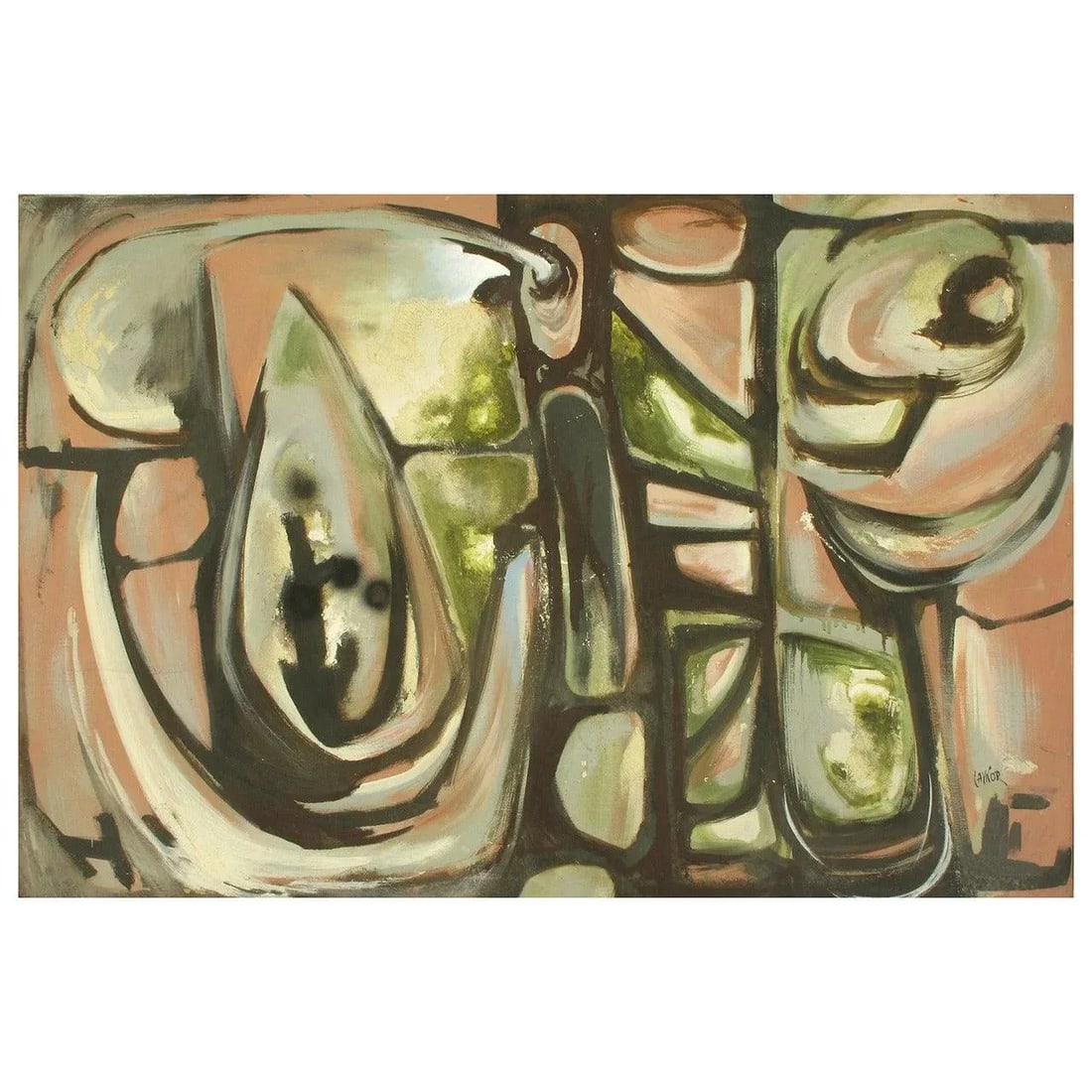 Harold a Laynor Abstract Oil on Canvas Titled "Stapho" - 11