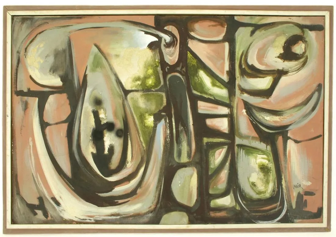 Harold a Laynor Abstract Oil on Canvas Titled "Stapho" - 2