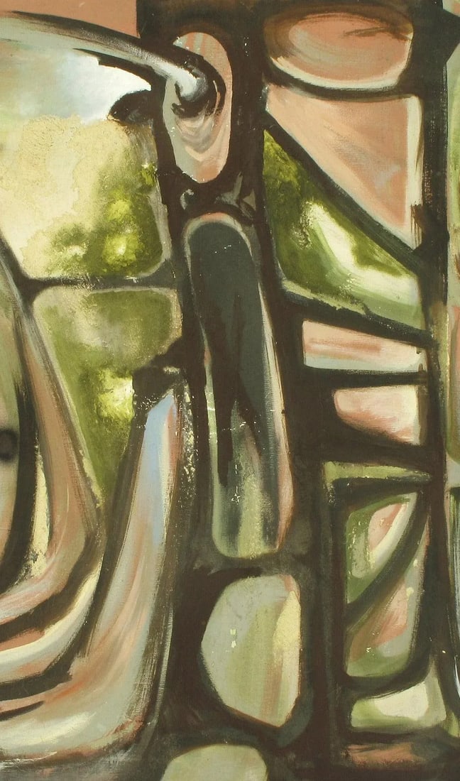 Harold a Laynor Abstract Oil on Canvas Titled "Stapho" - 4