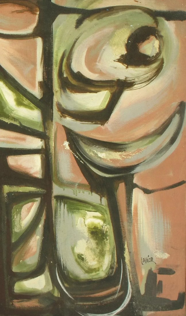 Harold a Laynor Abstract Oil on Canvas Titled "Stapho" - 5