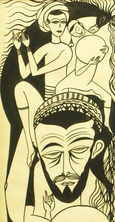 Middle Eastern Pen & Ink Drawing on Paper - 3
