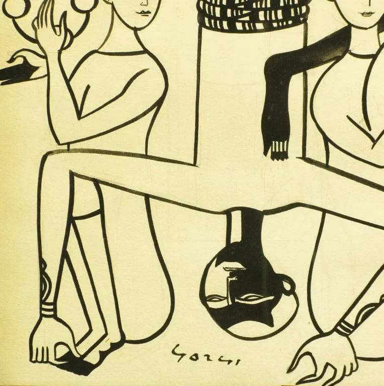 Middle Eastern Pen & Ink Drawing on Paper - 7