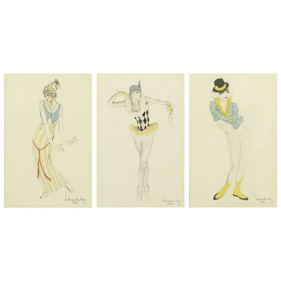 Set Three Walter Schnackenberg "Ballet Und Pantomime" Tinted Prints - 10
